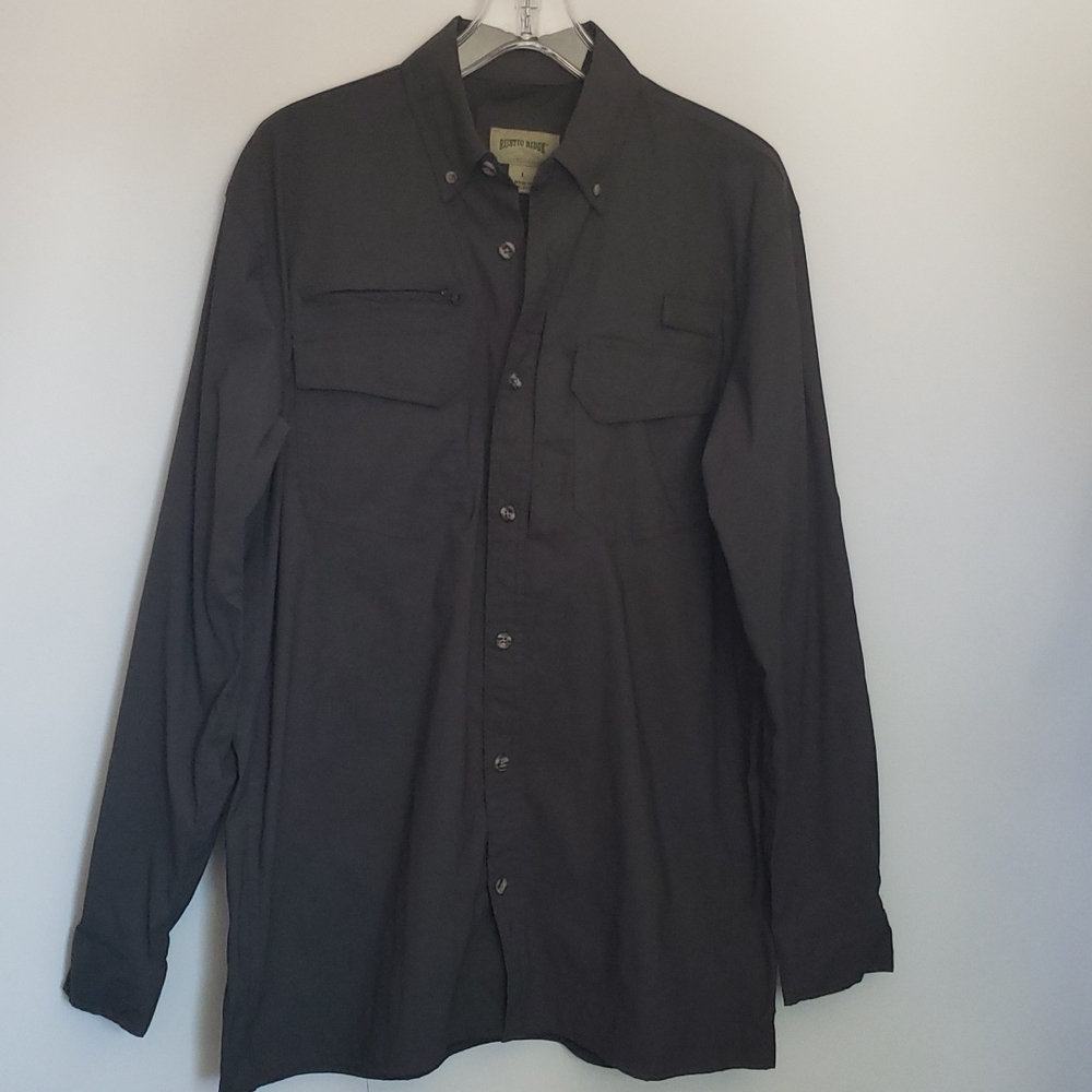 Rustic Ridge mens outdoors button down shirt nylon blend L